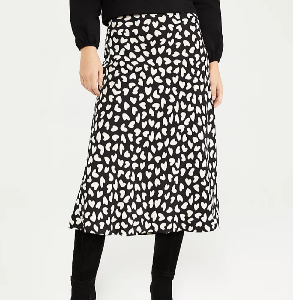 ANN TAYLOR Heart Pull On Skirt Sz XL